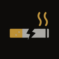 Cigarrillo roto y humo