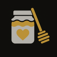 Tarro de miel con corazón dorado